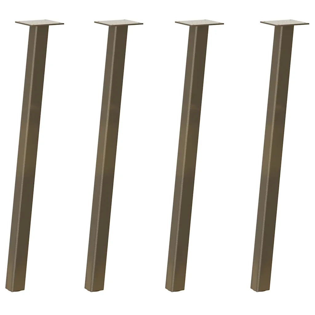 Gambe per tavolo consolle 4 pz | Piede del tavolo in acciaio naturale 72 cm Acciaio