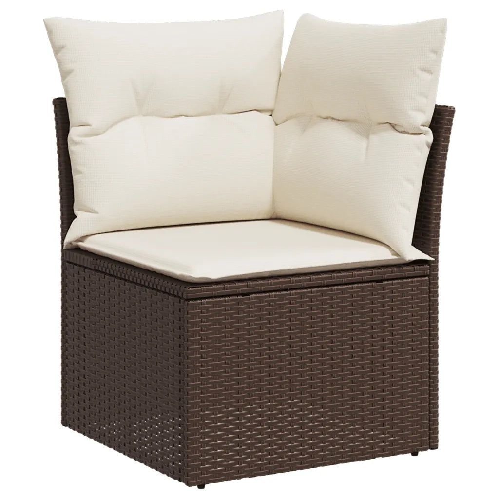Set Divano da Giardino 5 pz con Cuscini Marrone in Polyrattan 3267253