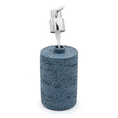 Dispenser sapone da appoggio turchese cobalto in resina effetto pietra Matera