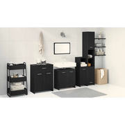Set di mobili per il bagno 4 pcs Rovere Nero Legno multistrato 3332592