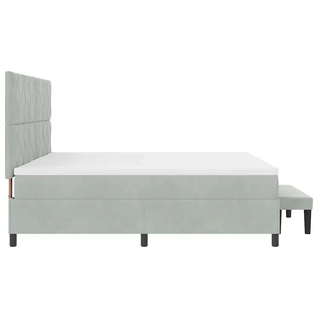 Letto a molle con testiera Grigio chiaro 200 x 200 cm Velluto 3344600