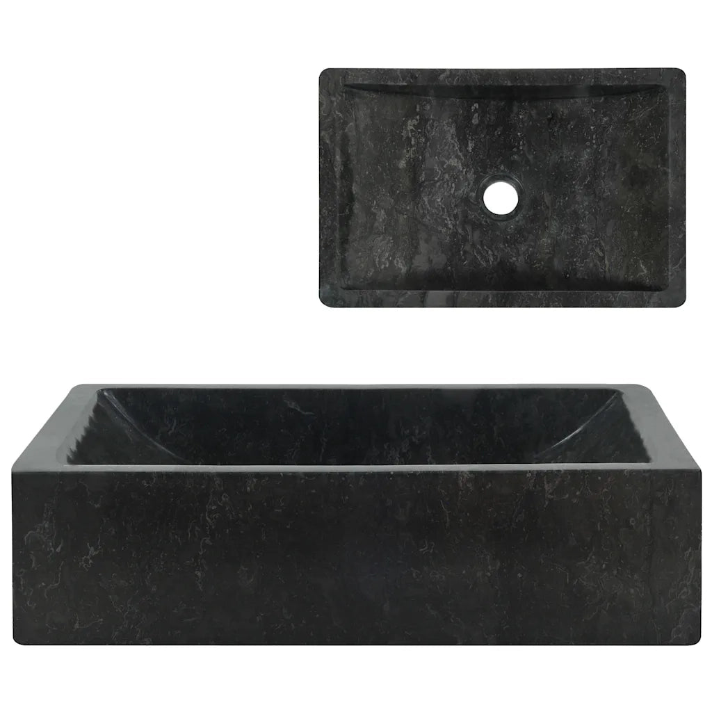 Lavello 45x30x12 cm Marmo Lucido Nero CFW4914918