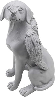 Statua di Cane Angeli - Monumento per Animali di Compagnia - Ornamento per Giardino - Regali per l'Addio - Dimensioni: 12x11x21cm