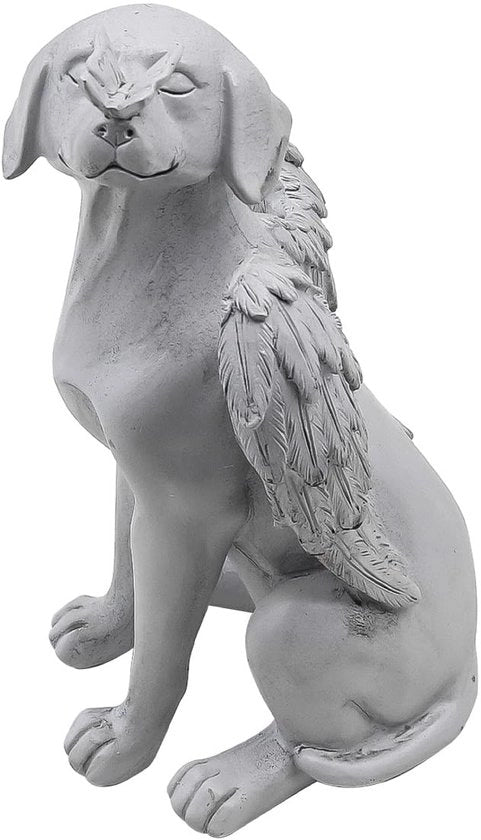 Statua di Cane Angeli - Monumento per Animali di Compagnia - Ornamento per Giardino - Regali per l'Addio - Dimensioni: 12x11x21cm