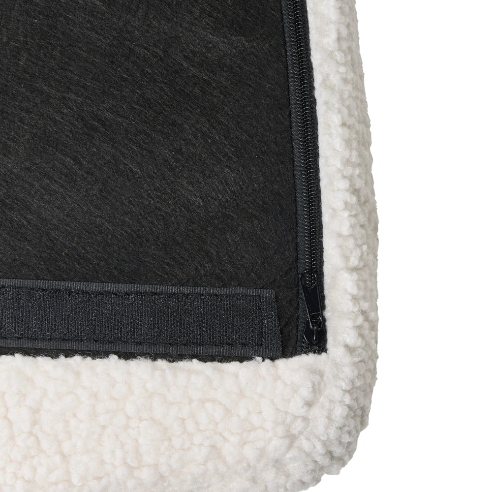Sedia a dondolo in boucle con rivestimento in metallo dorato con braccioli Soggiorno Bianco sporco