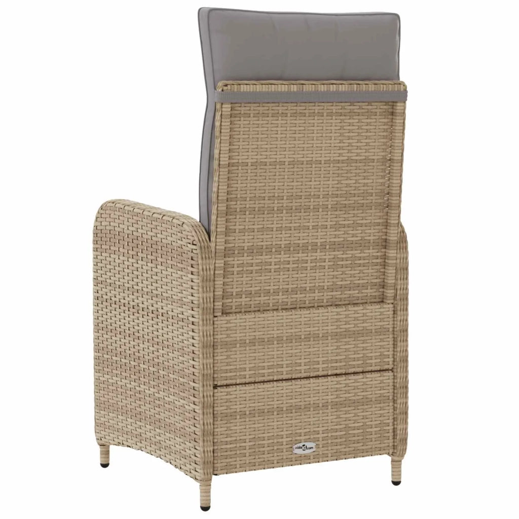 Sedia da Giardino | Sedie da Esterno reclinabile Beige e Grigio Chiaro