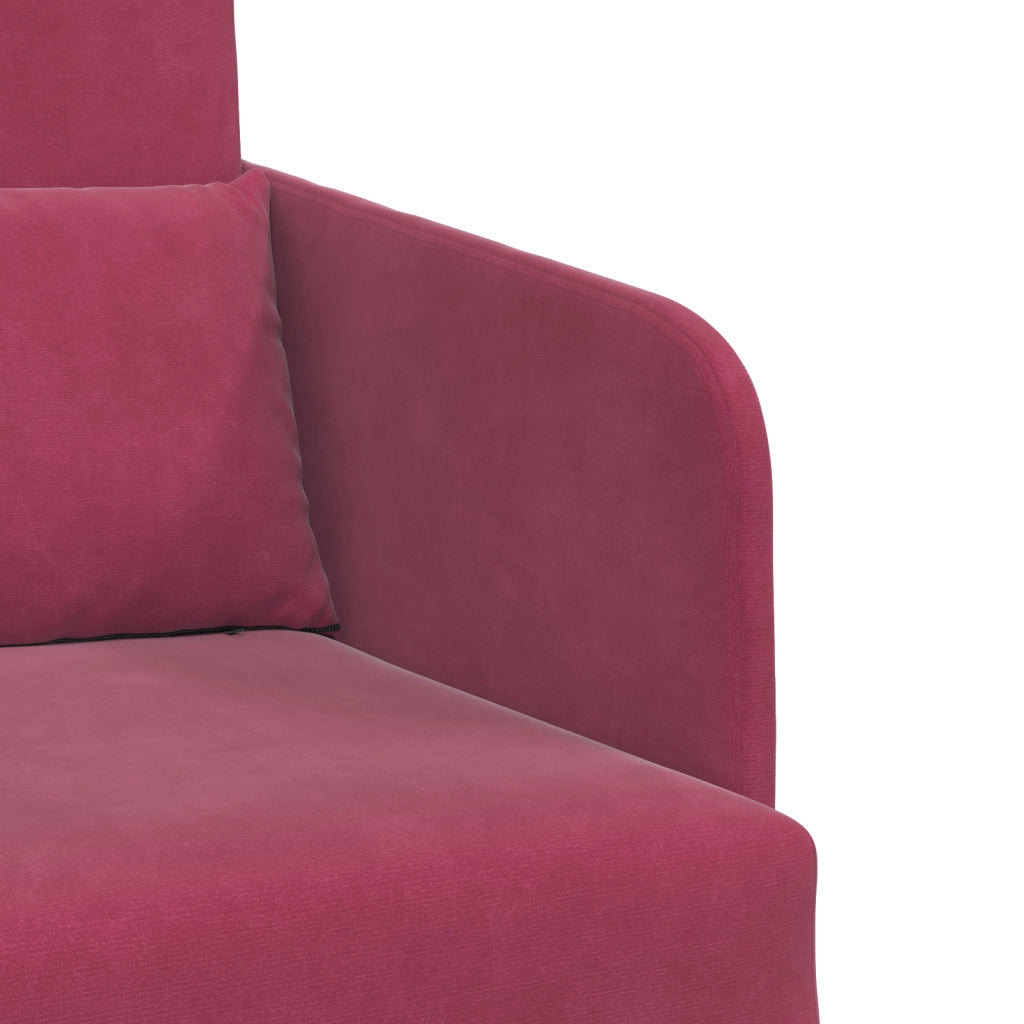 Divano Letto 2-in-1 Bordeaux 65x80x83 cm Velluto