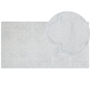 Tappeto in pelle sintetica di coniglio grigio chiaro 80 x 150 cm motivo a rete soggiorno camera da letto
