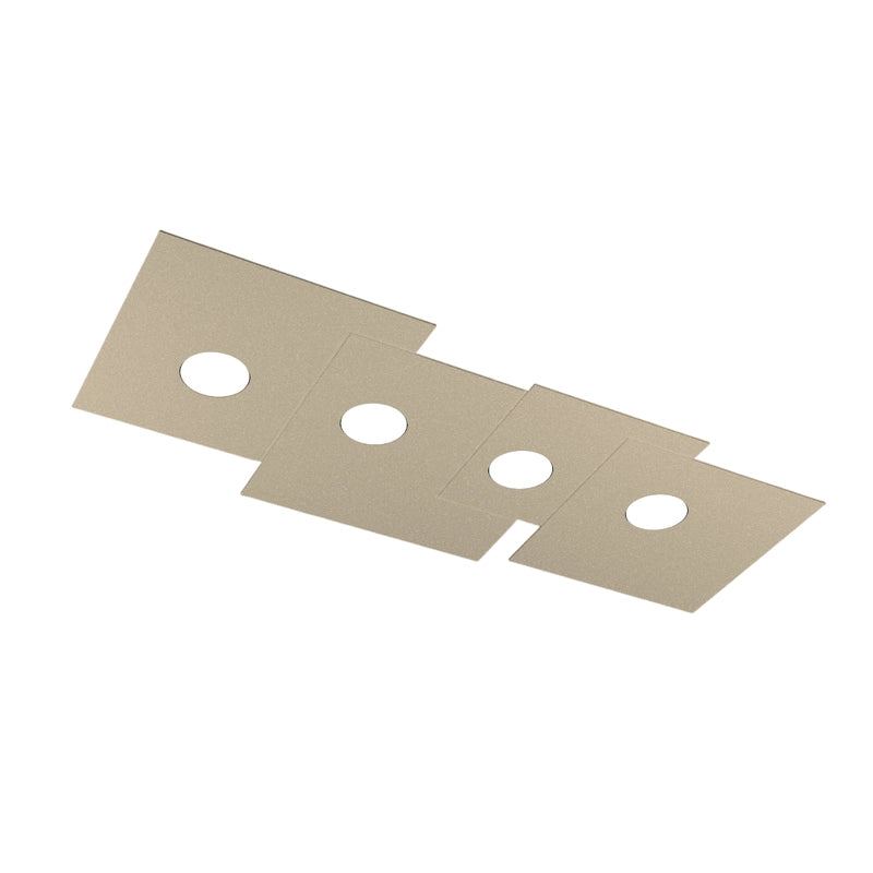 Toplight Plafoniera da soffitto rettangolare 4 luci Plate con attacco GX53, struttura colore sabbia, design moderno 86x37x3cm