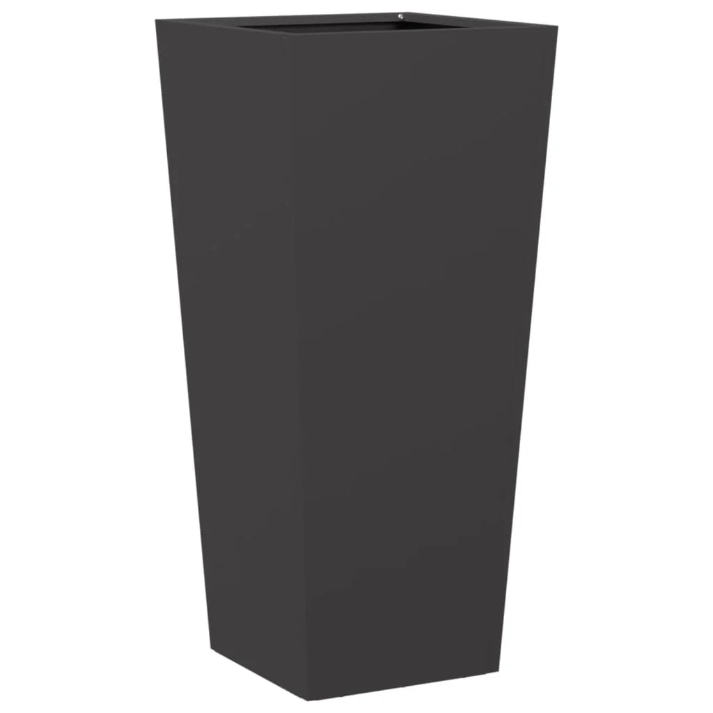 Fioriera rialzata per piante fiori giardino terrazze set da 2 35 x 35 x 75 cm acciaio nero 02_0038941