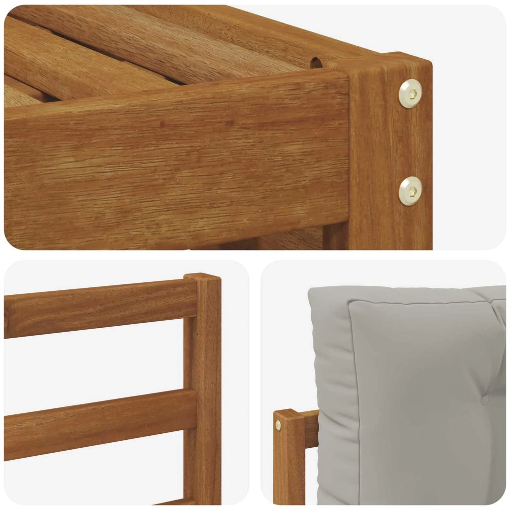 Set di divani da esterno 7 pcs Grigio Naturale e Chiaro