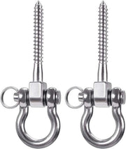 Fissi Antiruggine 304 Acciaio Inossidabile Fermo Telaio Resistente - Set a 2 pezzi - 180° Oscillazione - 800kg Capacità - Funivia Yoga - Corda Web Sedile Zaino Borsa - Set di Giocattoli per la Veranda