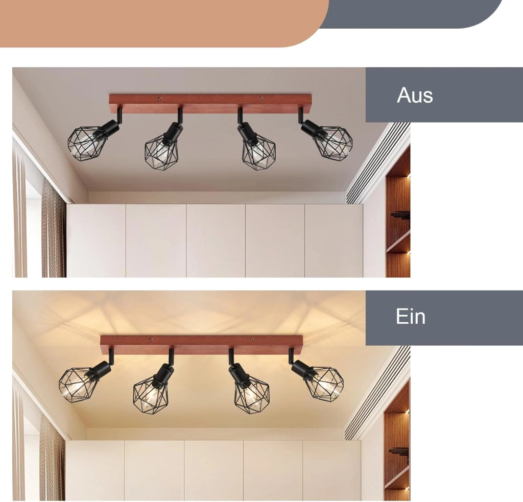 ZMH Faretto da soffitto neri E14 vintage orientabili 350° per ingresso soggiorno