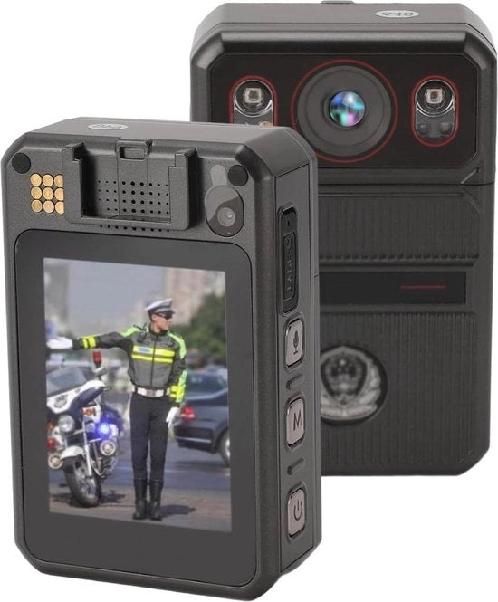 Body Cam 4K con Viso Ampio HD Registrazione Video con Visione Notturna 14 Ore Registrazione Resistente alla Pioggia Portatile per Forze dell'Ordine.