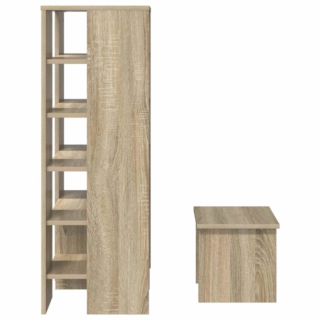 Mobile per scarpe 2 pz-Set di 2 Scarpiera Rovere Sonoma Legno multistrato