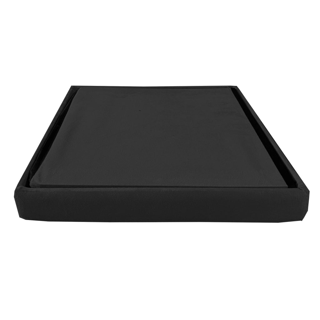 Pouf portaoggetti quadrato pieghevole in velluto 38x38x38 cm | Nyana Casa | Stile ottomano | Morbido velluto | Nero, grigio e beige
