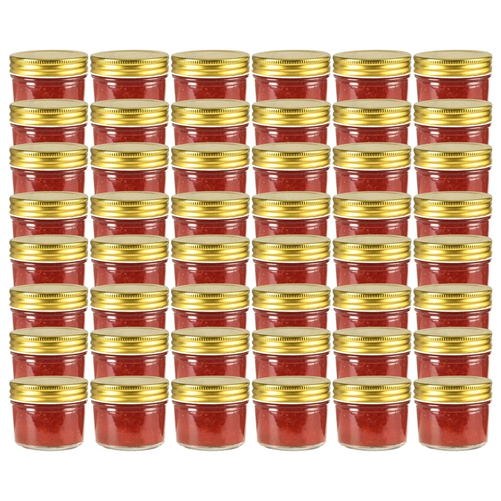 Vasi per Marmellata in Vetro Coperchio Oro 48 pz 110 ml CFW8284864