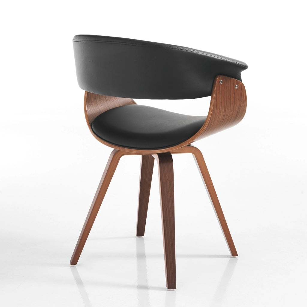 Sedia in pelle sintetica nera cm. H.72/81 x L.62 x P.51