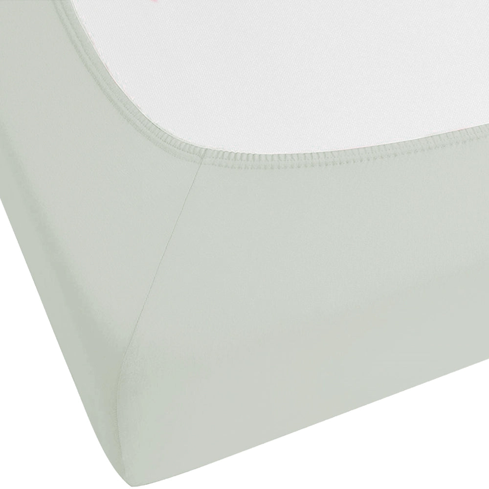 Lenzuolo con angoli cotone verde chiaro 160 x 200 cm con bordi elastici modello classico a tinta unita camera da letto classica