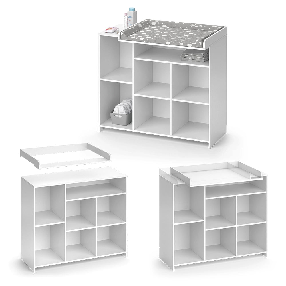 Vicco Fasciatoio Bianco 113 x 100 cm con 4 scatole pieghevoli