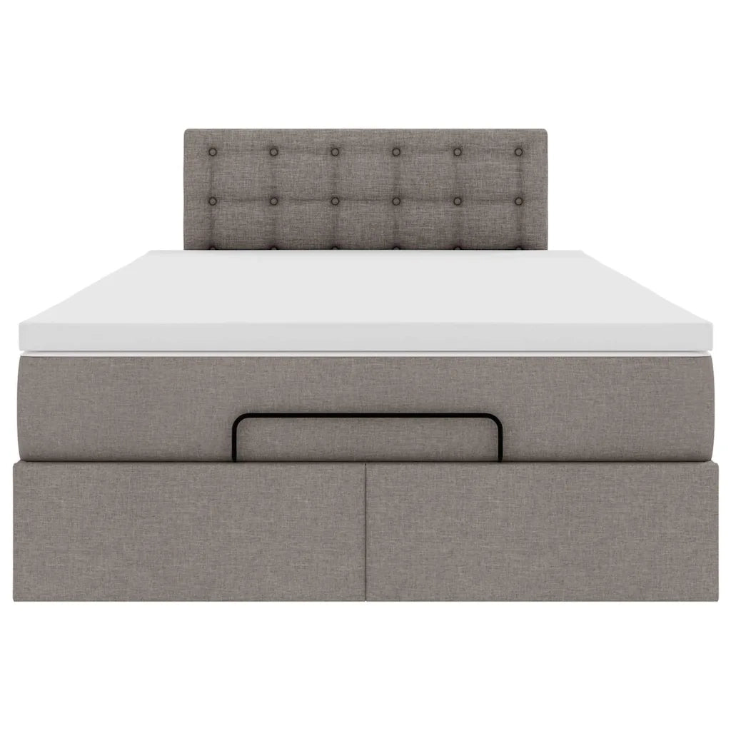 Pouf Letto con Materasso e LED Tortora 120x190cm in Tessuto 3312461