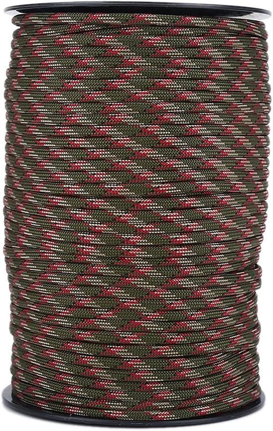 Paracord rotolo di corda 4 mm intrecciata a 9 cavi 100 metri per tende di campeggio outdoor arrampicata sopravvivenza jungle-camouflage.