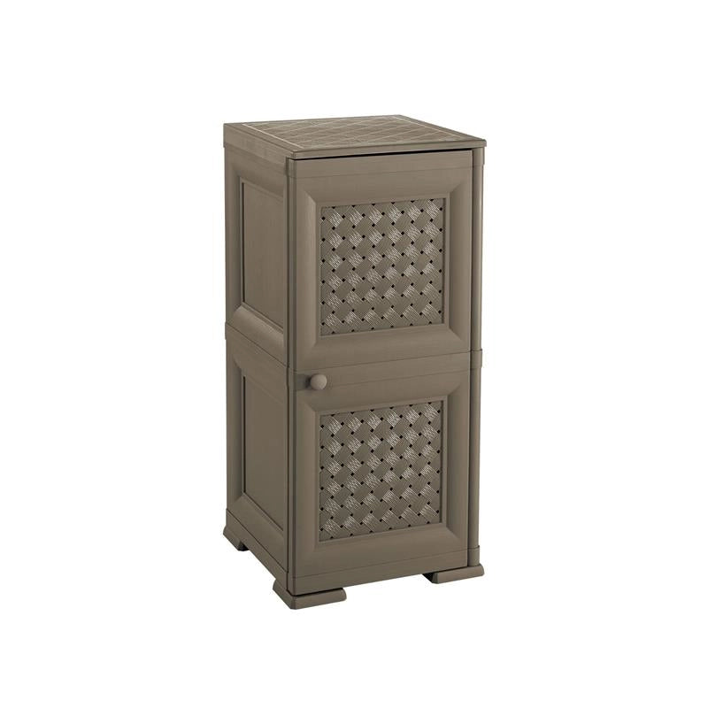 MOBILE ORGANIZZAZIONE CASA 2 MODULI WENGÉ 40X43X85,5 CM CON ANTA TRAFORATA – MOBILE CONTENITORE PER ORDINE E RIORDINO DEGLI SPAZI
