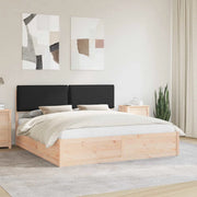 Letto con Testiera Rivestita Nero 180 x 200 cm Pino massello 3398111
