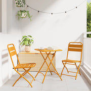 Sedia da Giardino Pieghevole 2 pezzi Giallo Senape 42x52x82 cm Acciaio Verniciato