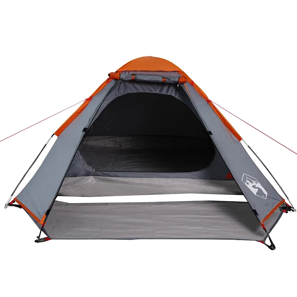 Tenda da Campeggio a Cupola 4 Persone-Tenda per Escursionismo Grigio e Arancione 601783