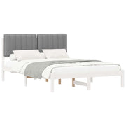 Letto matrimoniale | Letto per adulti | Letto con Testiera Rivestita Grigio chiaro 140 x 200 cm