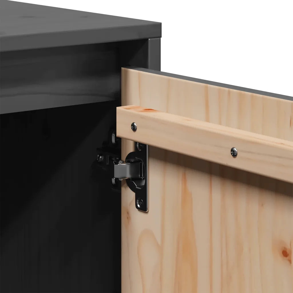 Mobile Porta TV Grigio 110,5x35x44 cm in Legno Massello di Pino cod mxl 19754