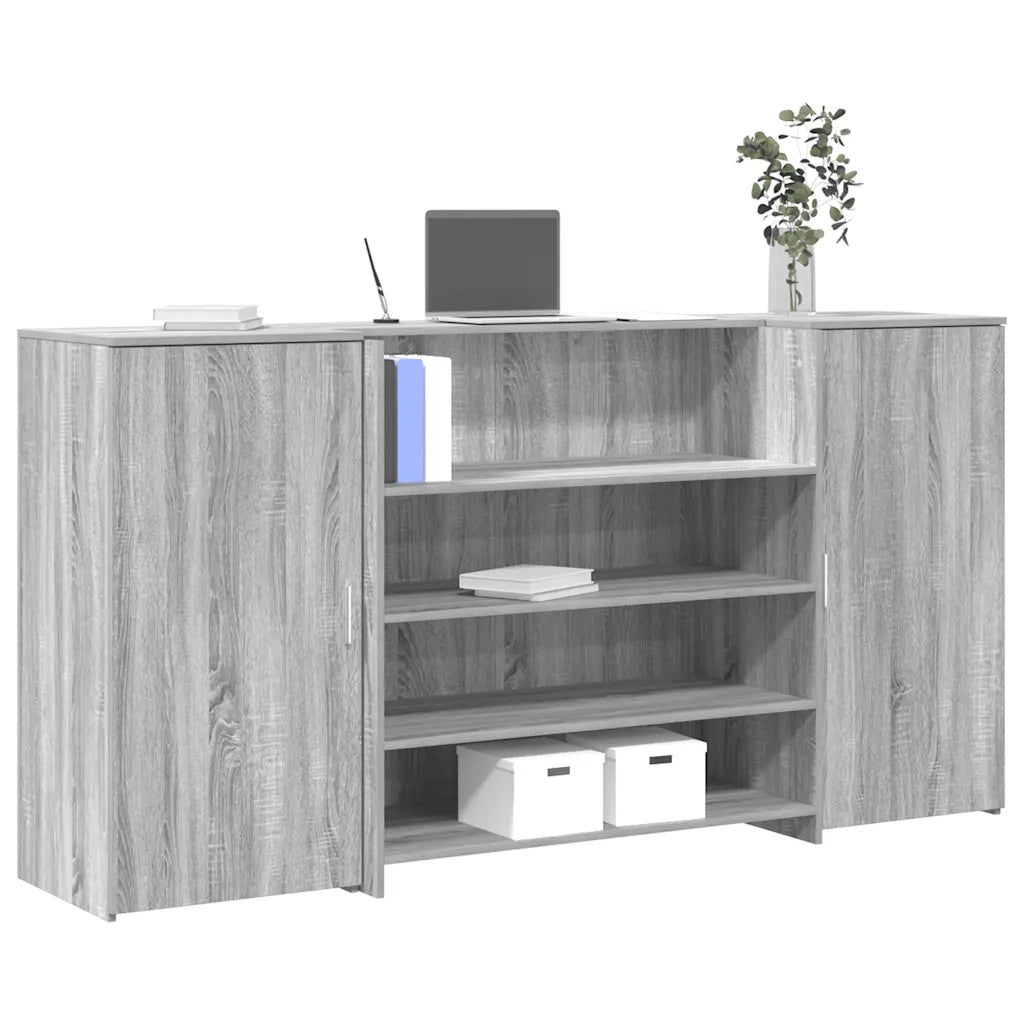 Banco Reception Grigio Sonoma 200x50x103,5 cm Legno Multistrato 3324183
