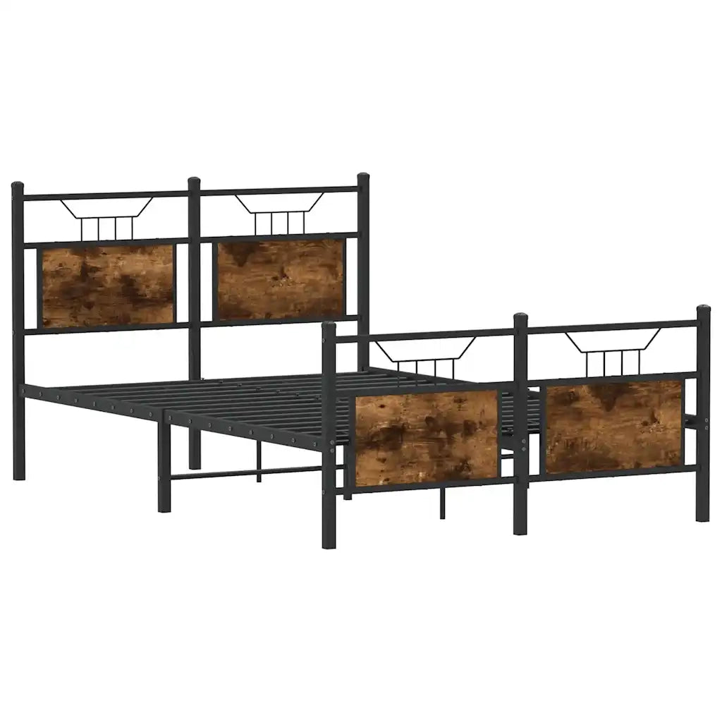 vidaXL Giroletto senza Materasso Rovere Fumo 120x200 cm in Truciolato