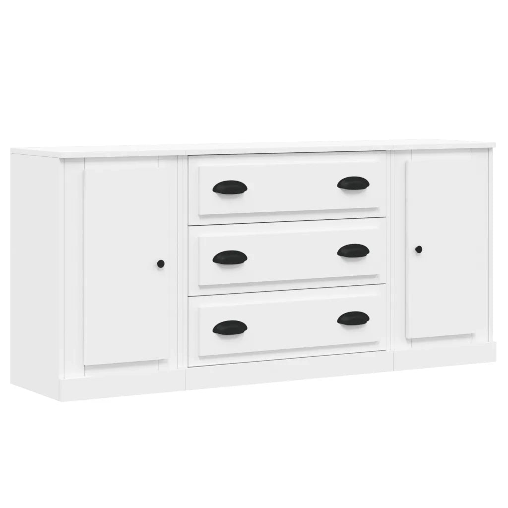 Credenze 3 pz Bianco in Legno Multistrato