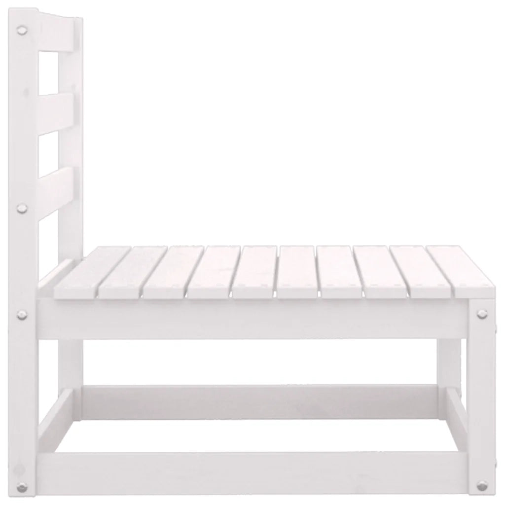 Set Divani da Giardino 2 pz Cuscini Bianchi Massello di Pino 805761