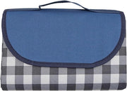 Pic nic coperta - Coperta per spiaggia - Tappeto per campeggio - Attività all'aperto - Fondotondo impermeabile - 200x200 cm - Blu a scacchi