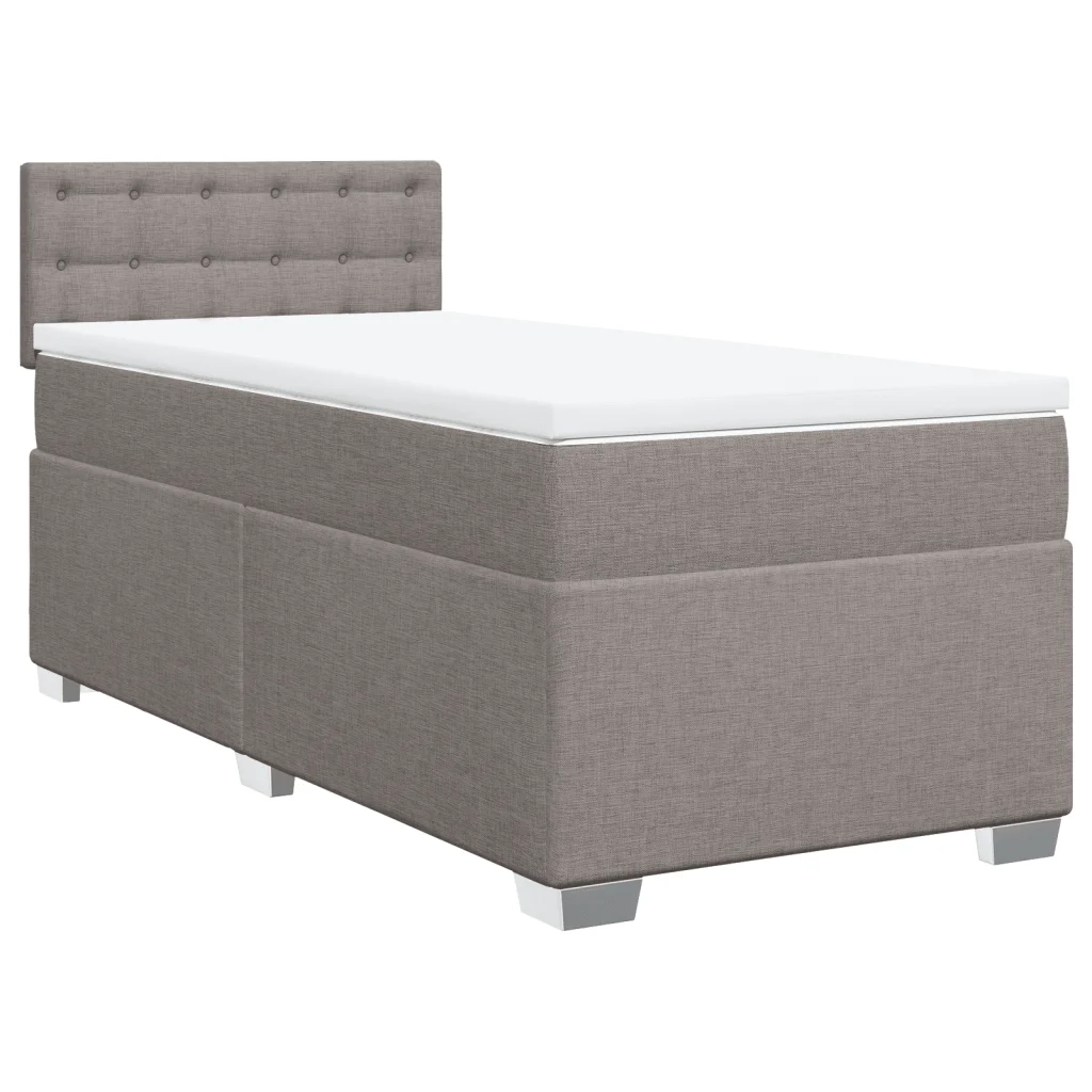 vidaXL Giroletto a Molle con Materasso Tortora 90x190 cm in Tessuto