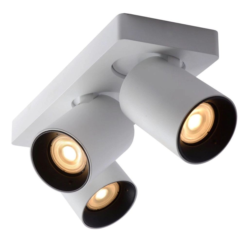 Plafoniera Lucide Nigel bianca 3xGU10 2200K 5W alluminio