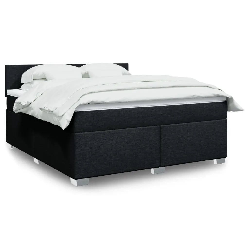 vidaXL Giroletto a Molle con Materasso Nero 180x200 cm in Tessuto