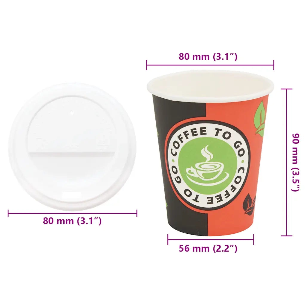 Tazze da Caff¨¨ in Carta con Coperchi 1000 pz 8oz 240 ml CFW4016107