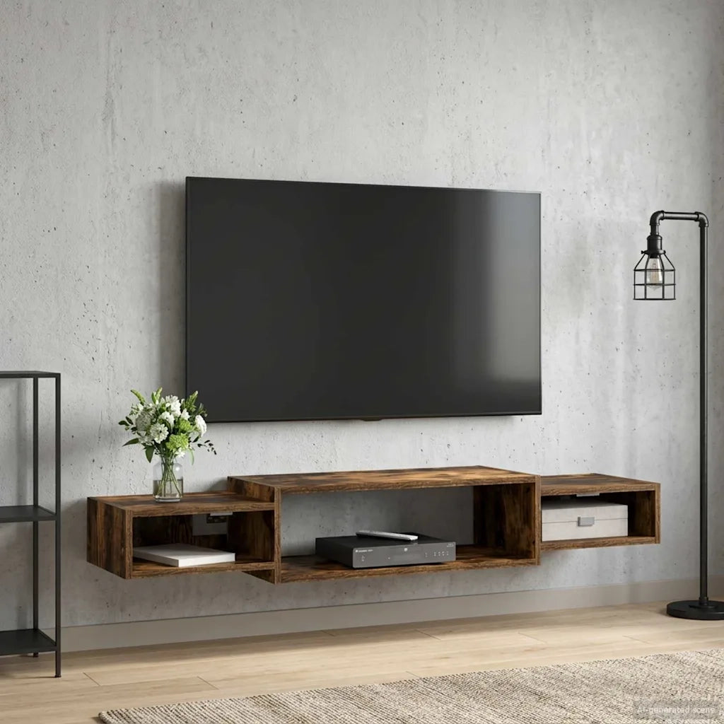 Mobile TV da Parete A parete Rovere Fumo 140 x 28 x 21 cm