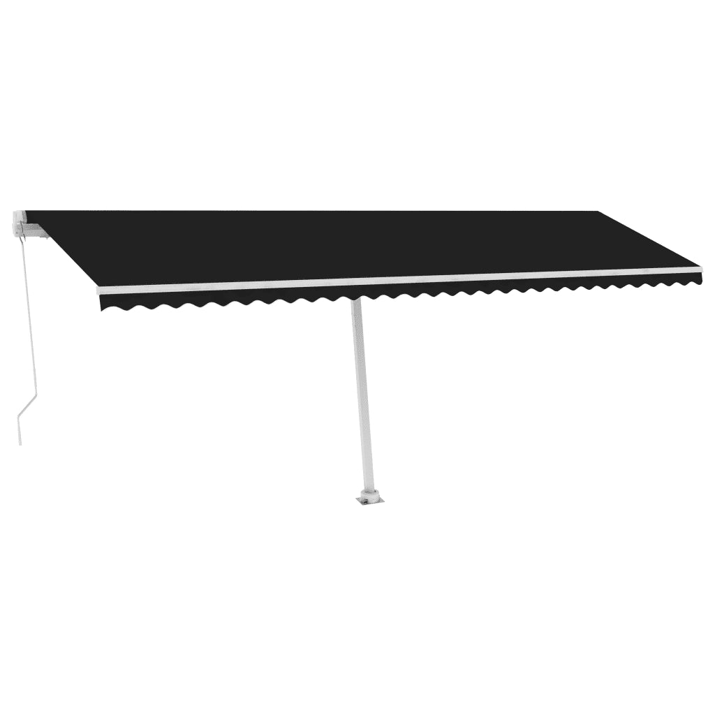 Tenda da Sole Retrattile Manuale con LED 600x350 cm Antracite 3069684