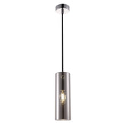 Lampada sospensione tubo vetro Gioia Maytoni cromo Ø8cm