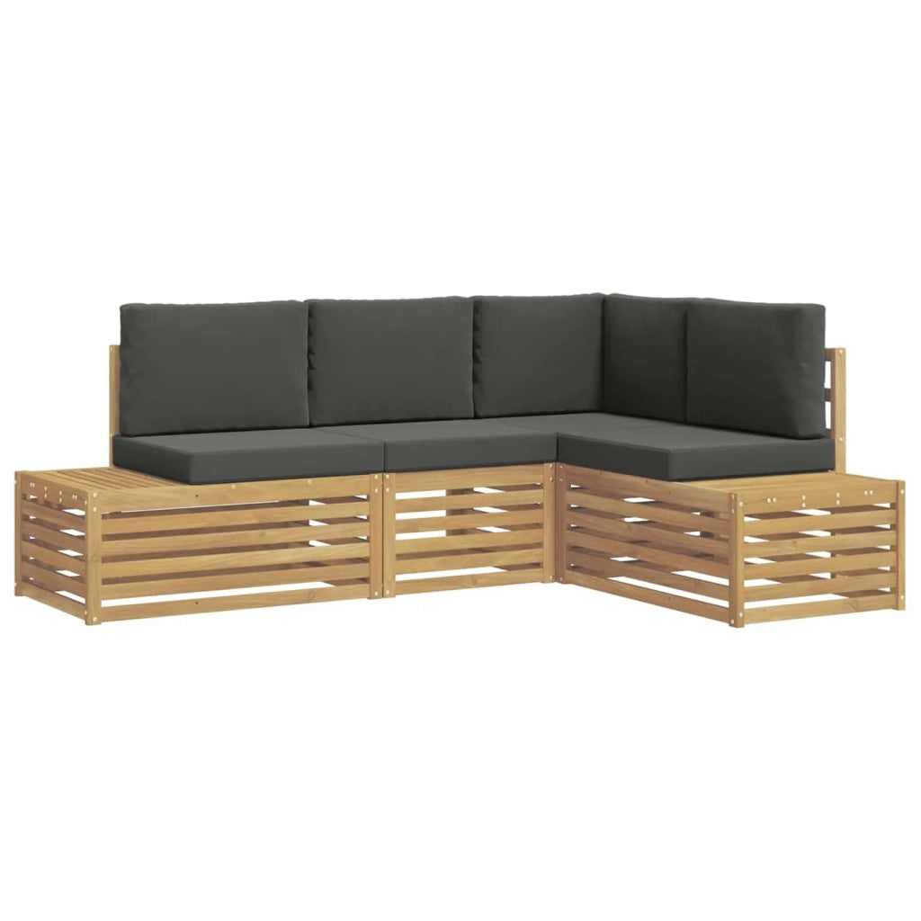 Set di divani da esterno con cuscino 4 Pezzo Bianco e Antracite 3392467