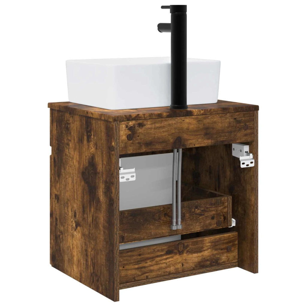 Mobile lavabo da parete Rovere Fumo 49 x 41 x 63 cm 890587