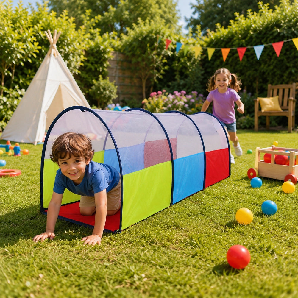 Tunnel ad Arco per Bambini Salvaspazio Pieghevole Gioco per Skills Motorie 125cm