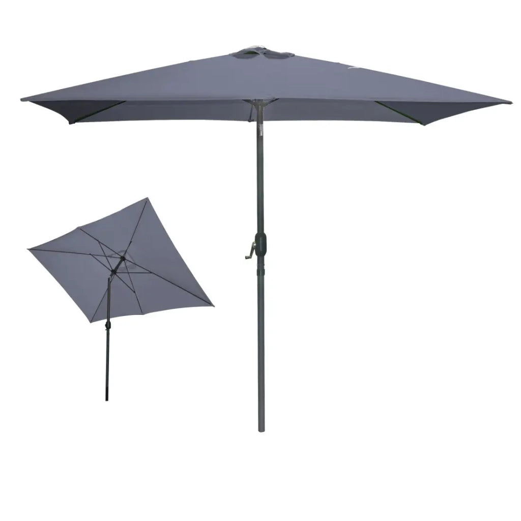 Ombrellone rettangolare inclinabile grigio antracite 200x300x250 cm - Tela 180 g/m² idrorepellente
