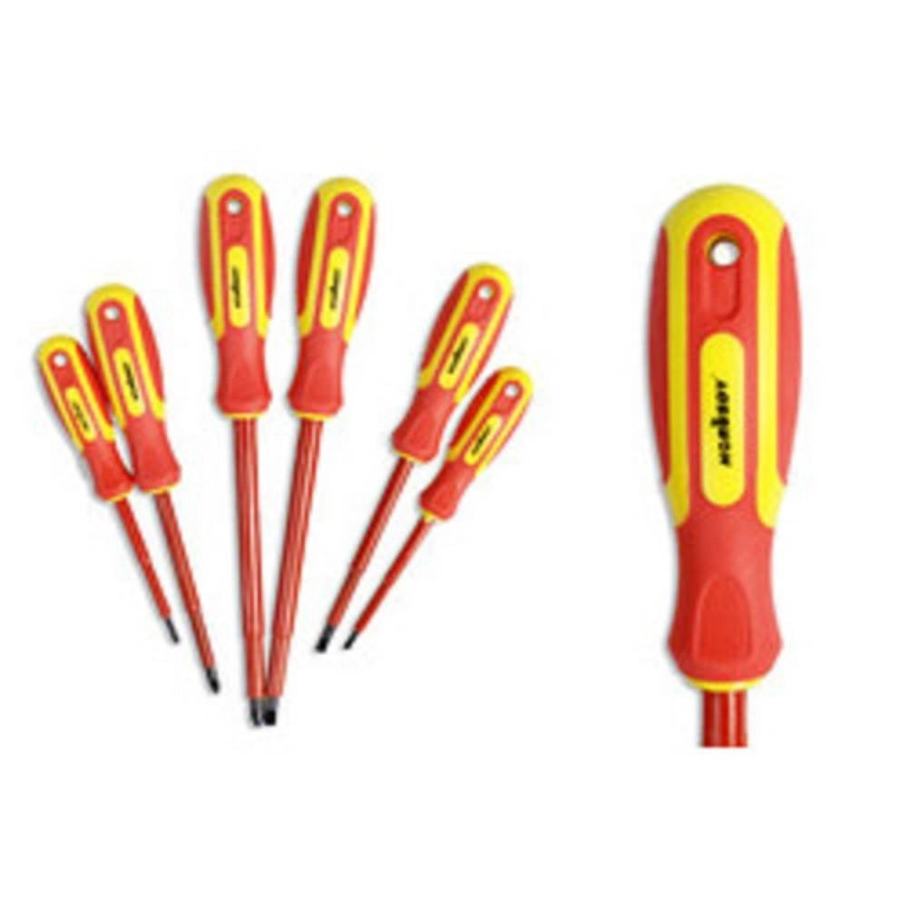 Trade Shop - Cacciaviti Elettricista 6 Pz Isolati Stella Taglio Giraviti Elettricista 82924 -