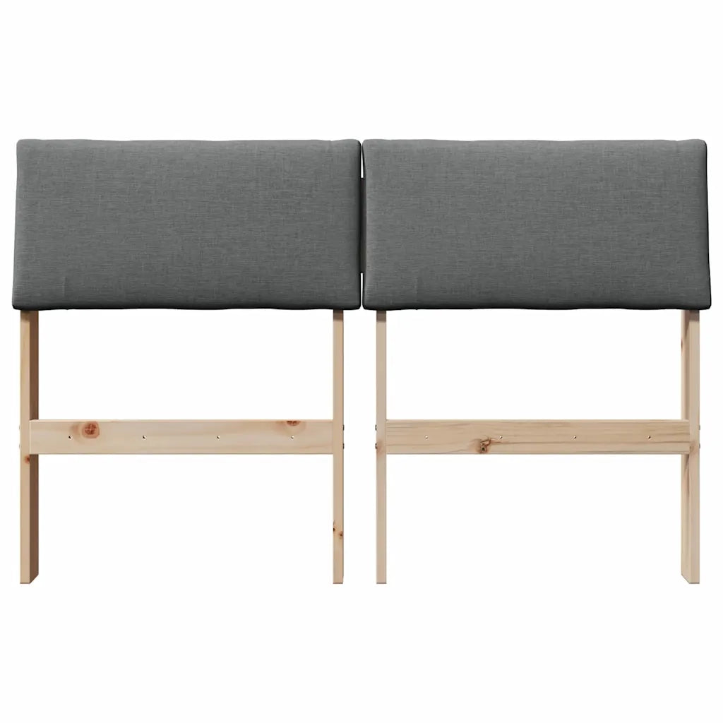 Testiera | Testata imbottita Grigio scuro 120 cm Pino massello